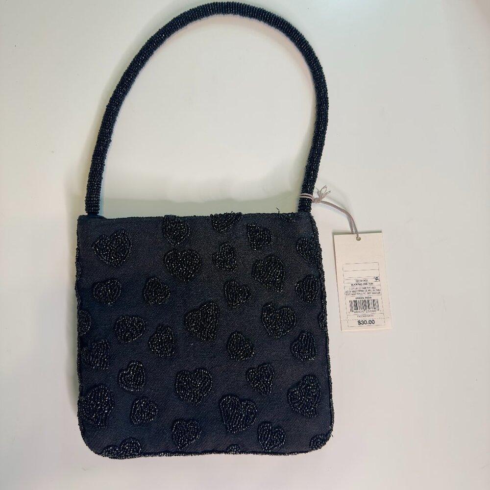 NWT Black Purse Heart beaded Target A New Day